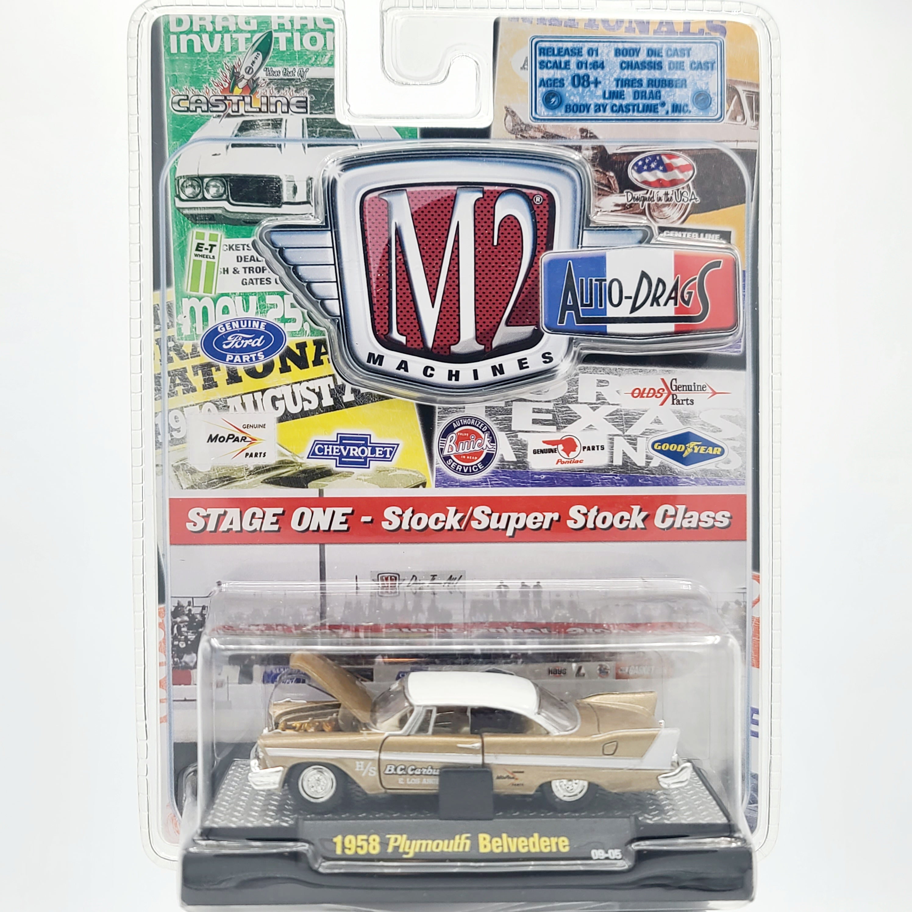 M2 Machines '58 Plymouth Belvedere - 1:64, Super Stock Class (2009 Auto-Drags Rel. 01)